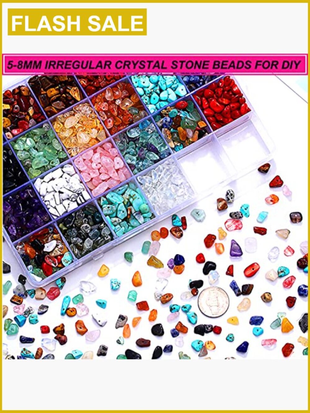 1000 Natural Crystal Chip Beads 5-8mm Loose Gemstones for Jewelry Making DIY - Picture 5 of 7